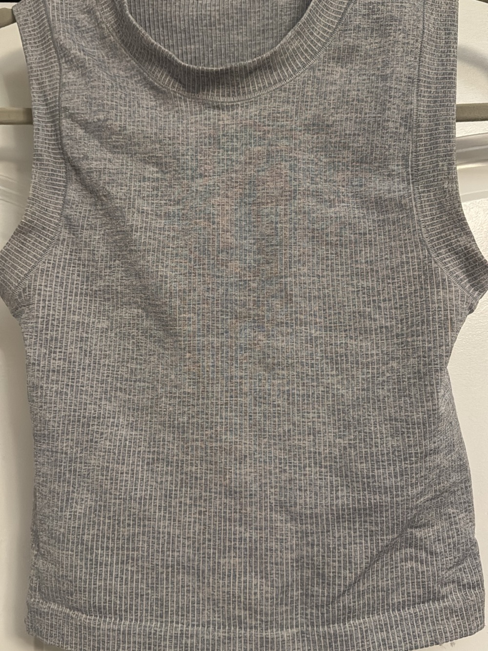 Athleta Gray Ribbed Muscle Tank